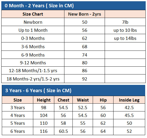 Size chart